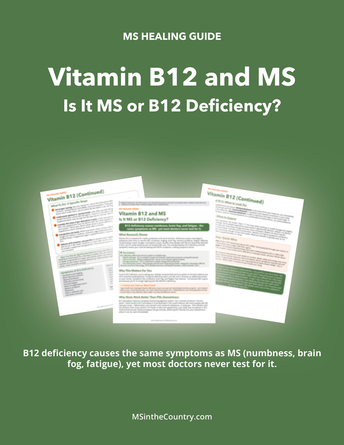 Cover of the “Vitamin B12 and MS” healing guide PDF
