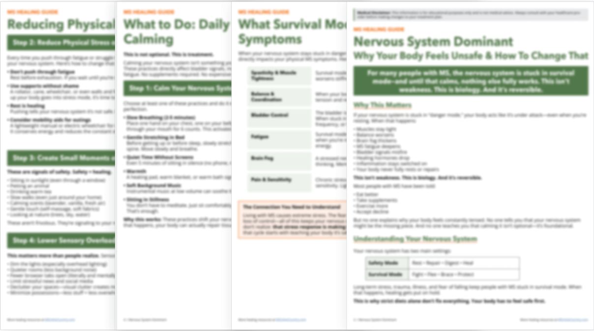 Preview of pages 1–4 from the Nervous System Dominant healing guide