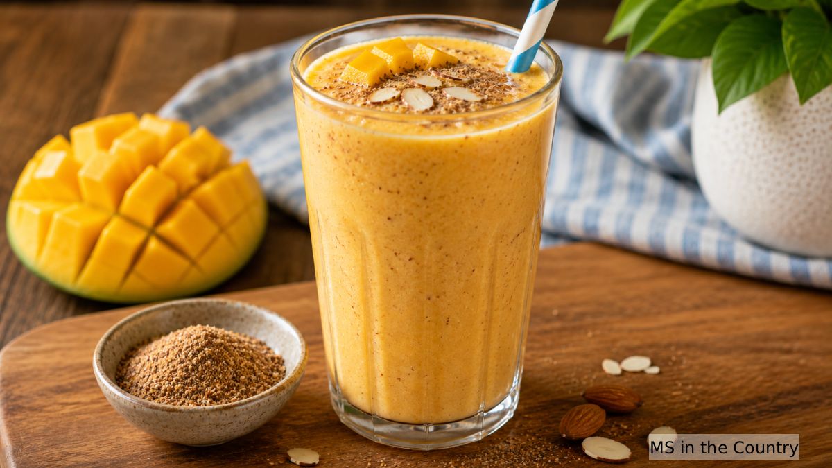 Mango Almond Butter Smoothie (Creamy, MS-Friendly & Ready in 5 Minutes)