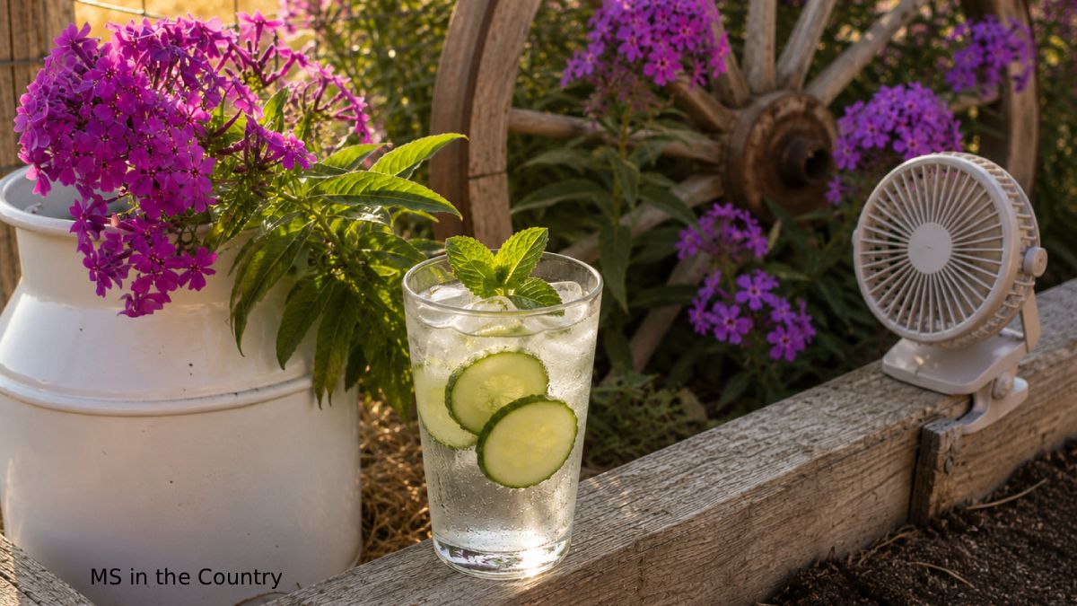 Cucumber mint water and a fan help when heat makes MS symptoms worse