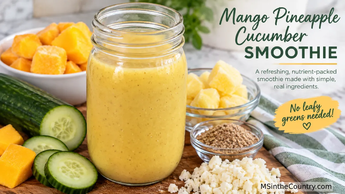 Delicious Mango Pineapple Cucumber Smoothie (Dairy-Free & Ready in 5 Minutes)