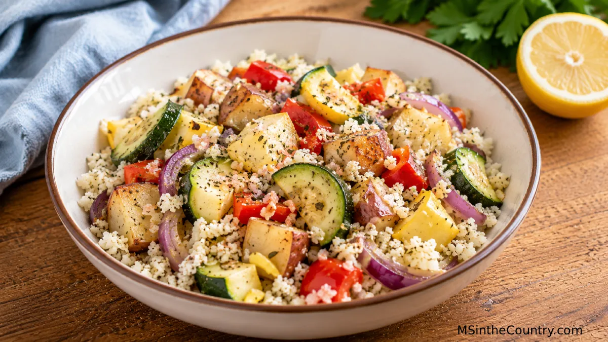 Easy Mediterranean Cauliflower Rice Bowl – No Measuring!