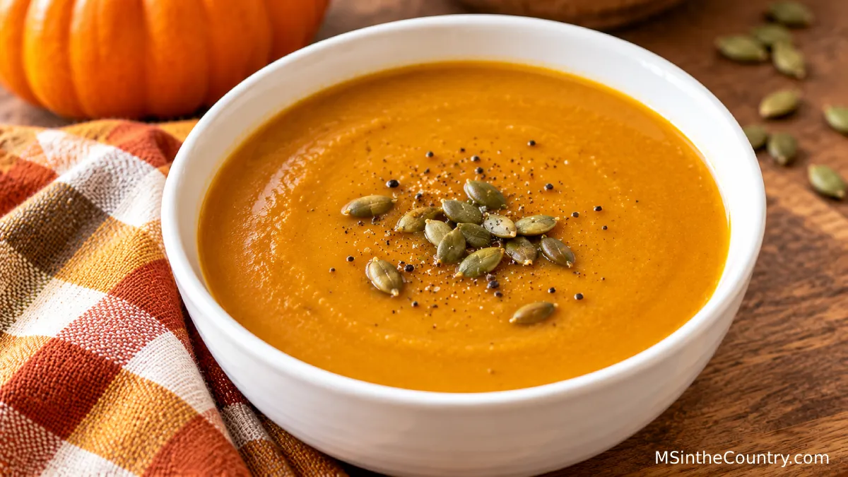 Easy Pumpkin Ginger Soup (Dairy-Free & No Chopping)